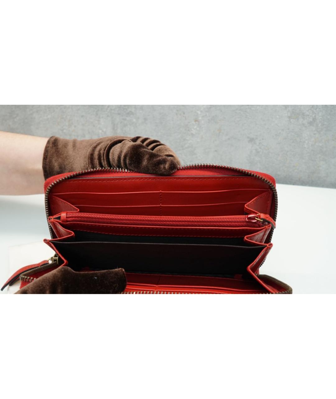GUCCI Красный кожаный кошелек, фото 7
