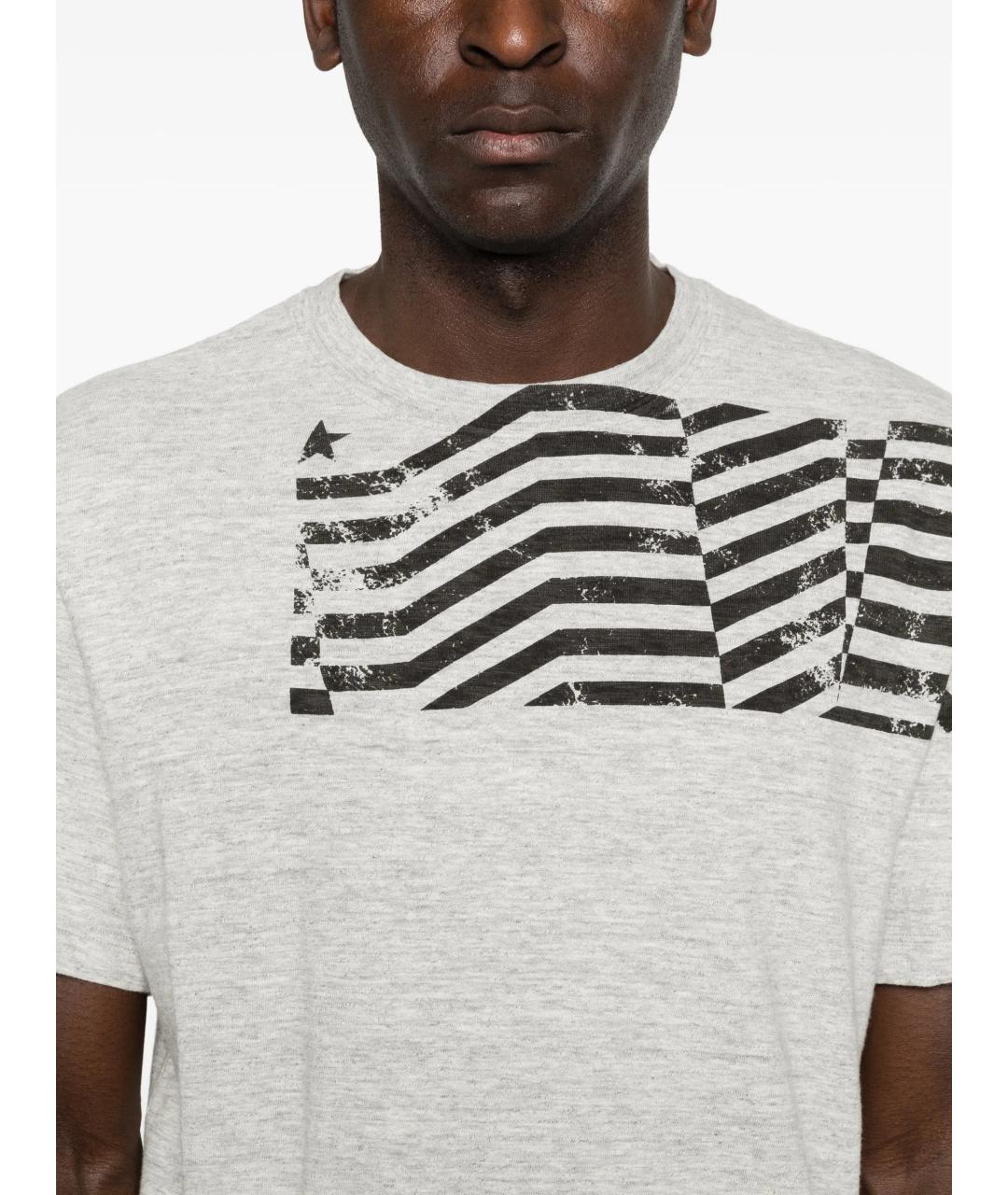 GOLDEN GOOSE DELUXE BRAND Серая хлопковая футболка, фото 5