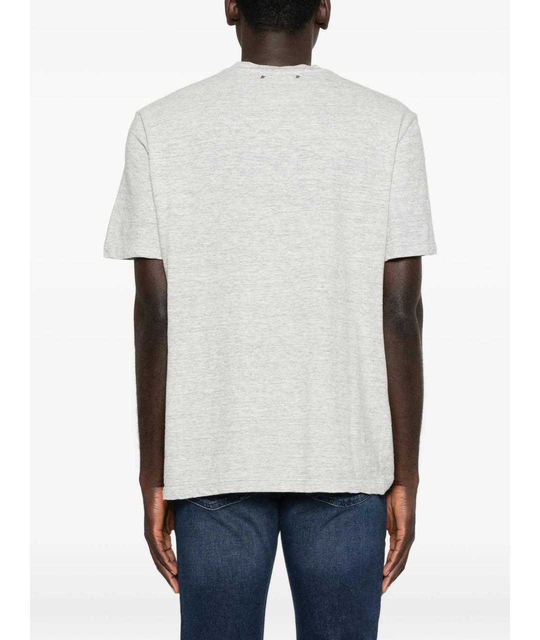 GOLDEN GOOSE DELUXE BRAND Серая хлопковая футболка, фото 4