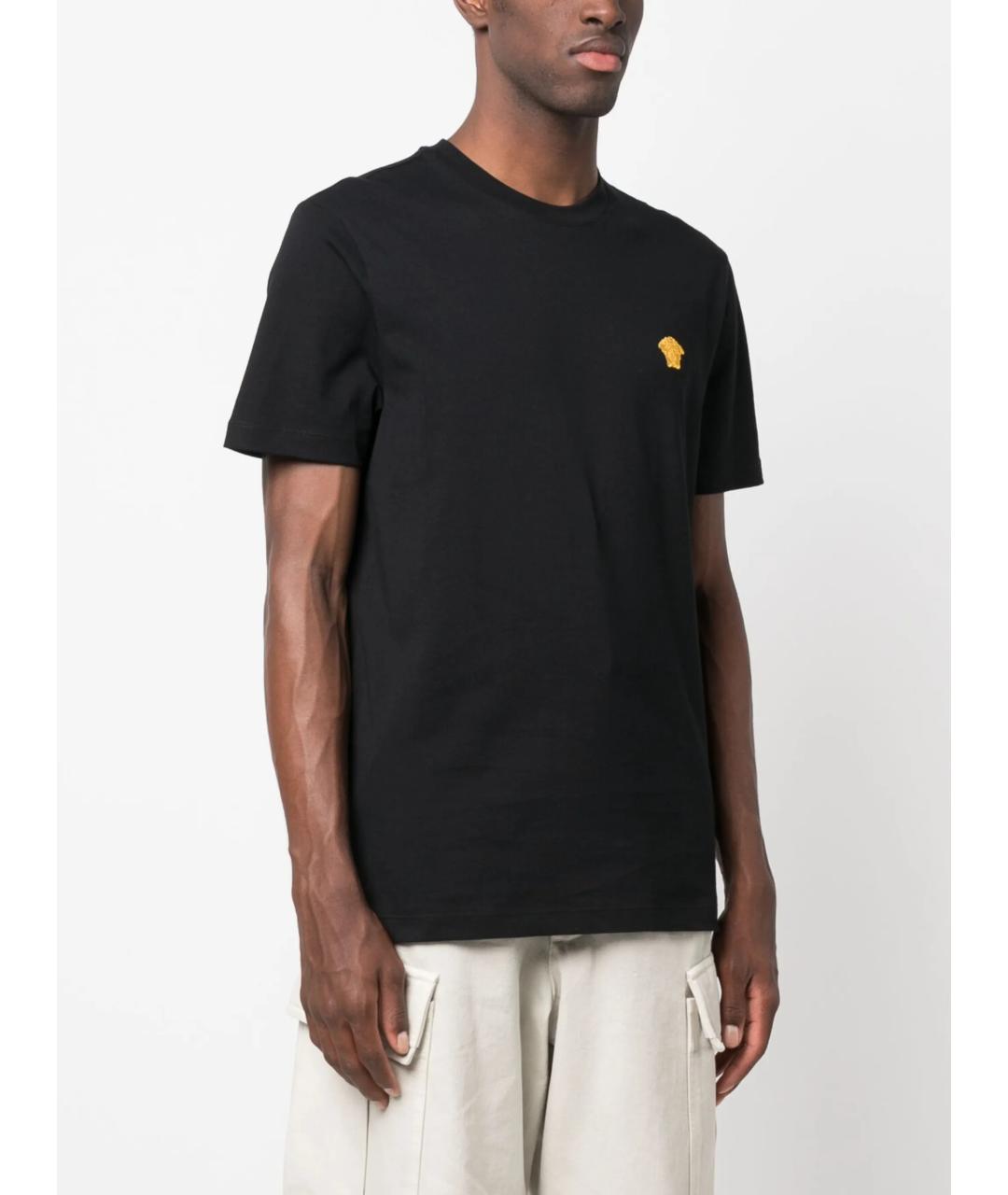 VERSACE Черная хлопковая футболка, фото 3