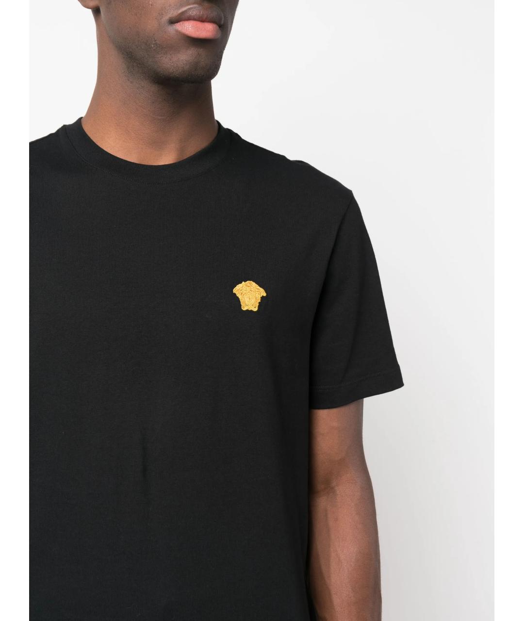 VERSACE Черная хлопковая футболка, фото 5
