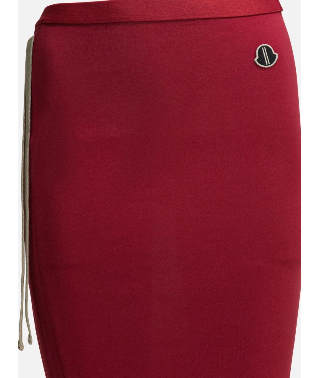 MONCLER Красная хлопковая юбка макси, фото 3