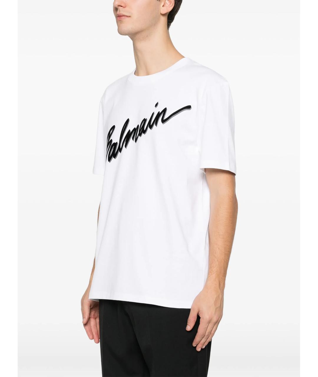 BALMAIN Белая хлопковая футболка, фото 3