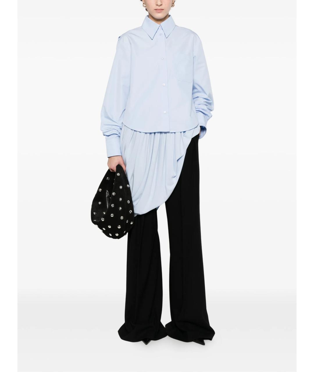 SPORTMAX Голубая хлопковая рубашка, фото 2