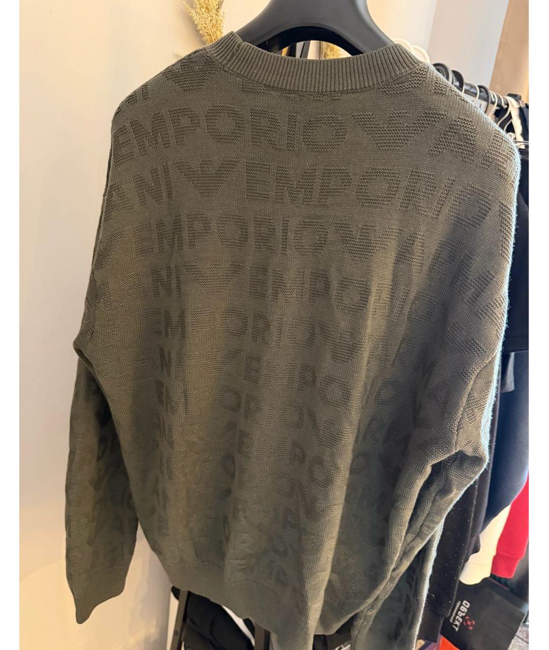 EMPORIO ARMANI Зеленый шерстяной джемпер / свитер, фото 2