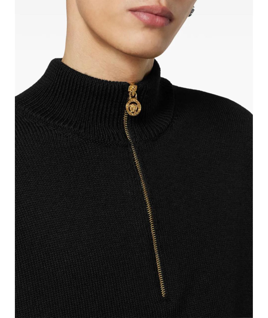 VERSACE Черный шерстяной джемпер / свитер, фото 5