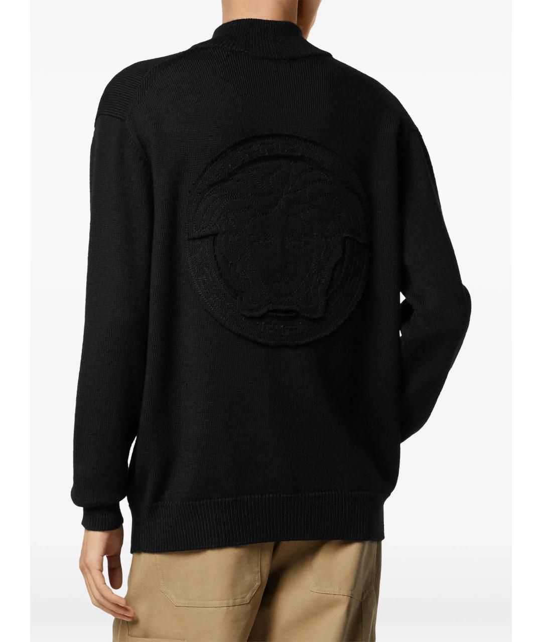 VERSACE Черный шерстяной джемпер / свитер, фото 4