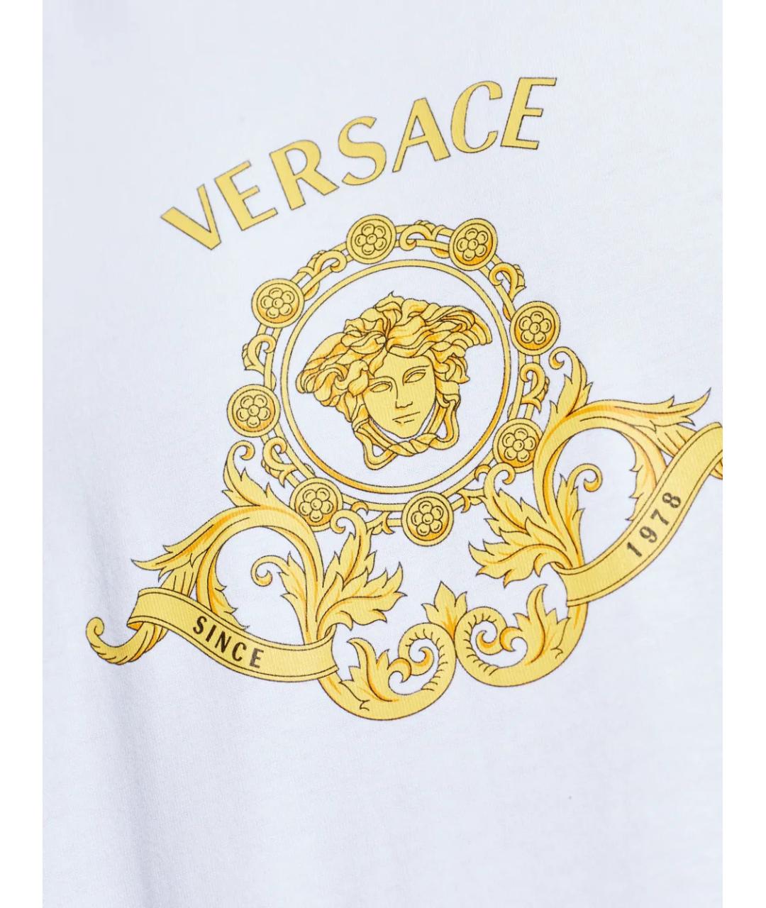 VERSACE Белая хлопковая футболка, фото 5