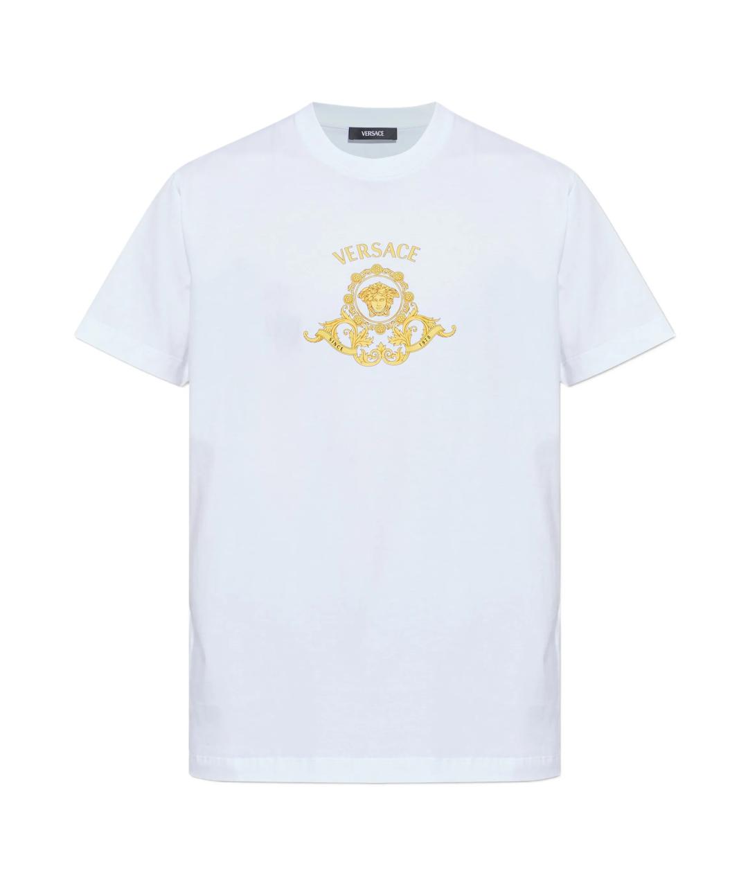 VERSACE Белая хлопковая футболка, фото 1
