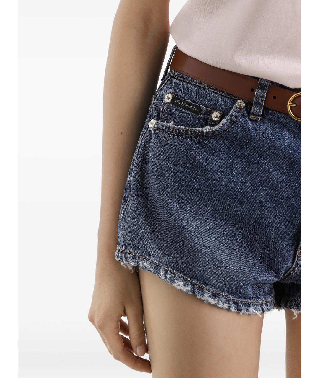 DOLCE&GABBANA Синие хлопковые шорты, фото 4