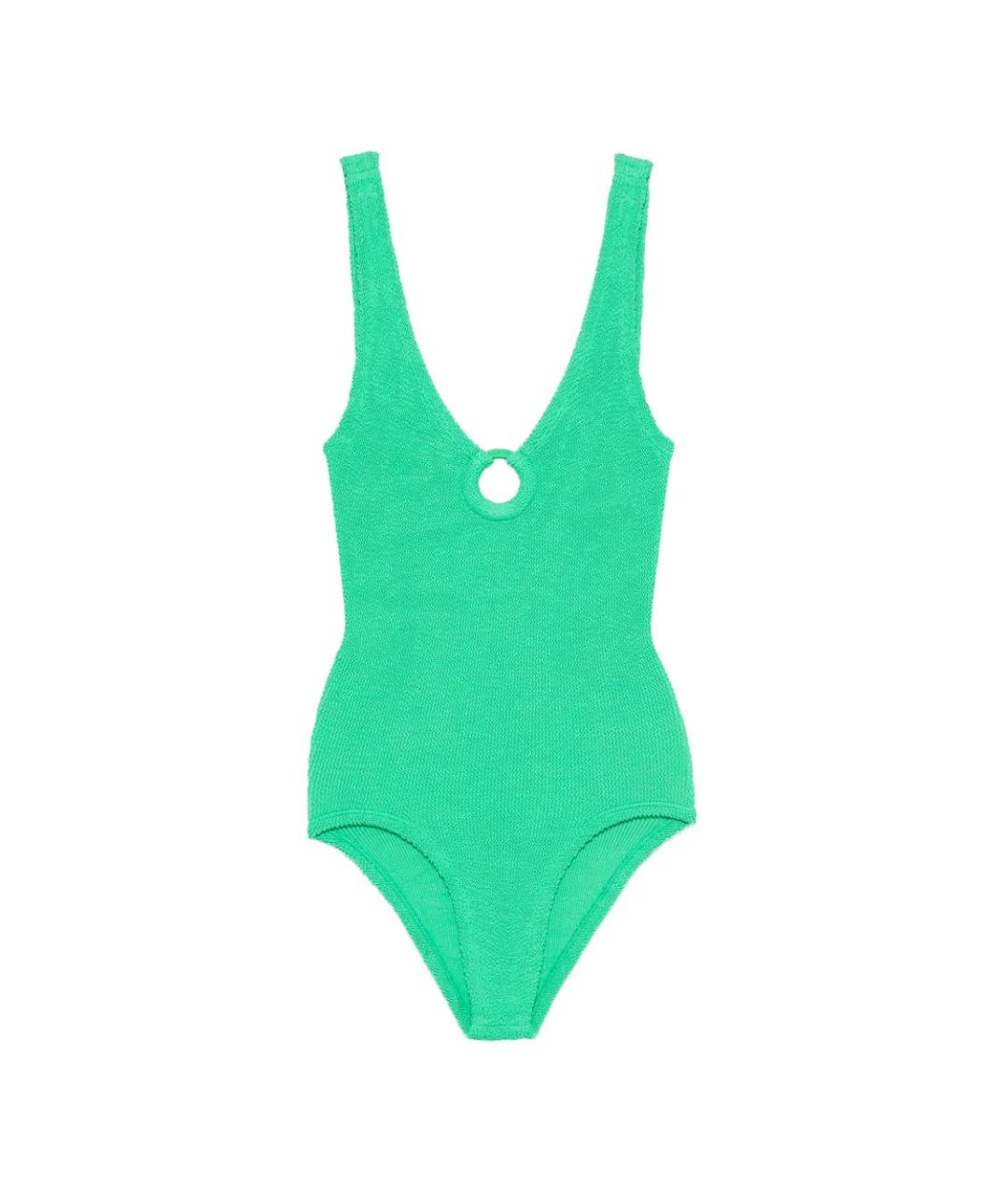 HUNZA G Зеленый полиамидовый купальник, фото 1