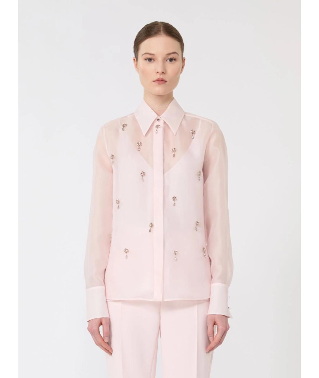 MAX MARA STUDIO Розовая шелковая рубашка, фото 3