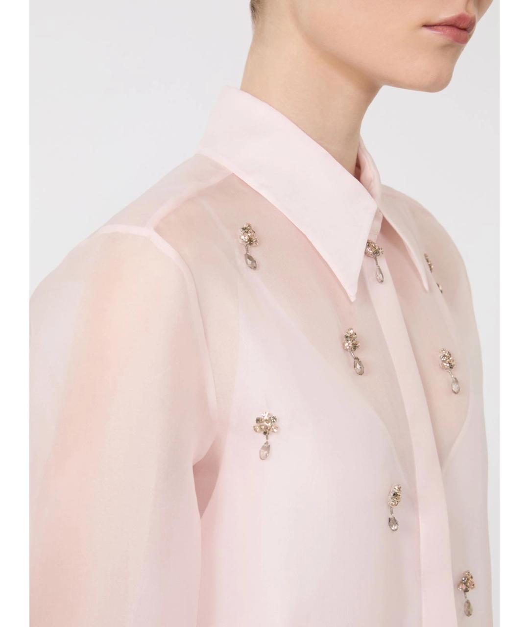 MAX MARA STUDIO Розовая шелковая рубашка, фото 5