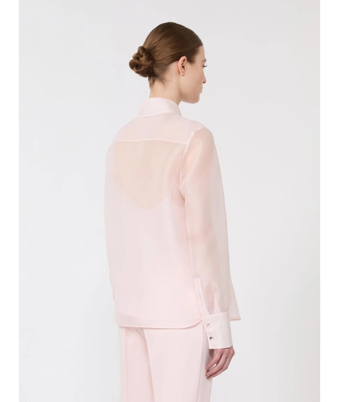 MAX MARA STUDIO Розовая шелковая рубашка, фото 4