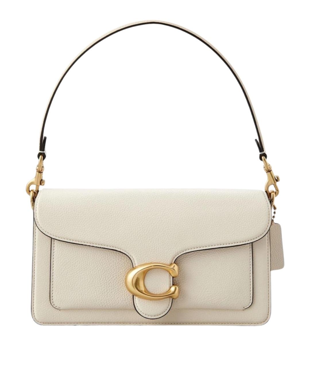 COACH Белая кожаная сумка с короткими ручками, фото 1