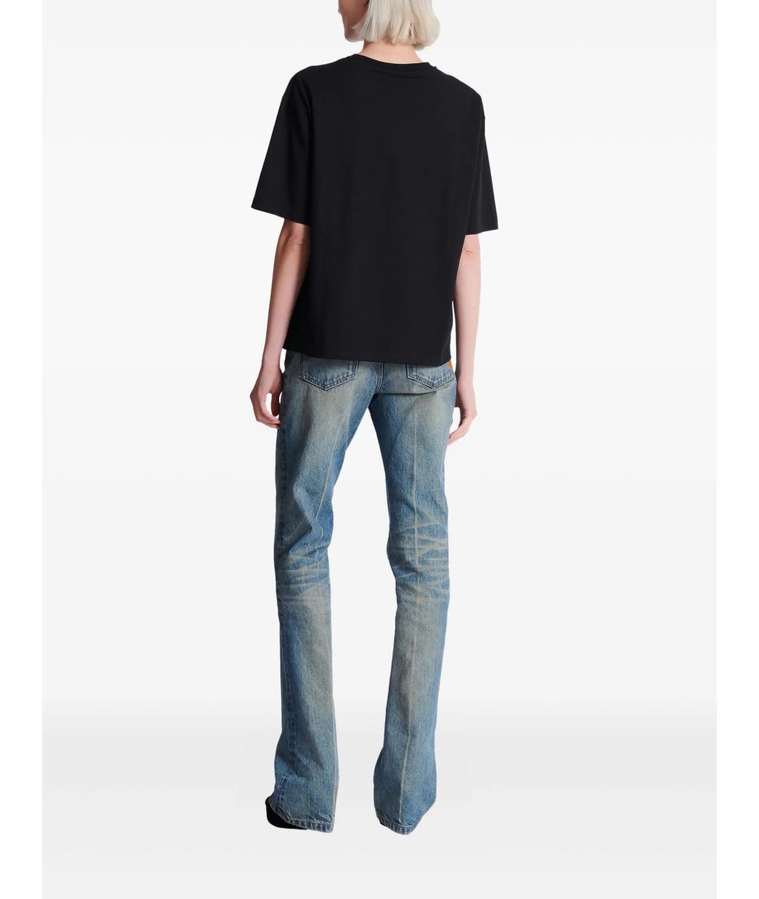 BALMAIN Черная хлопковая футболка, фото 3