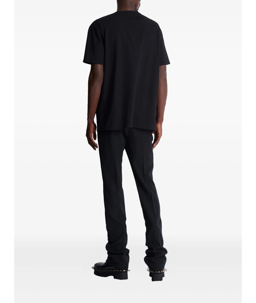 BALMAIN Черная хлопковая футболка, фото 4