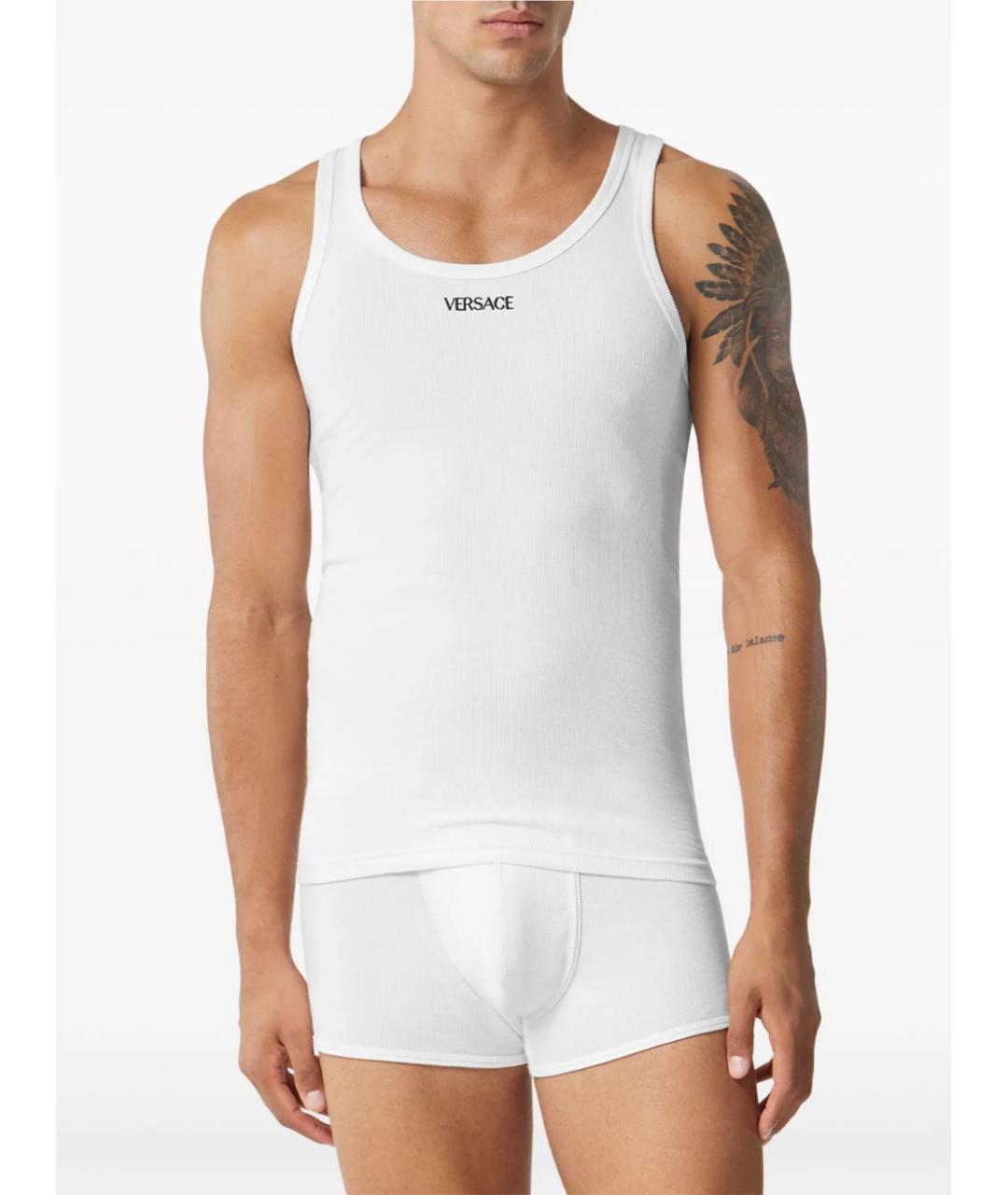 VERSACE Белая хлопковая майка, фото 3