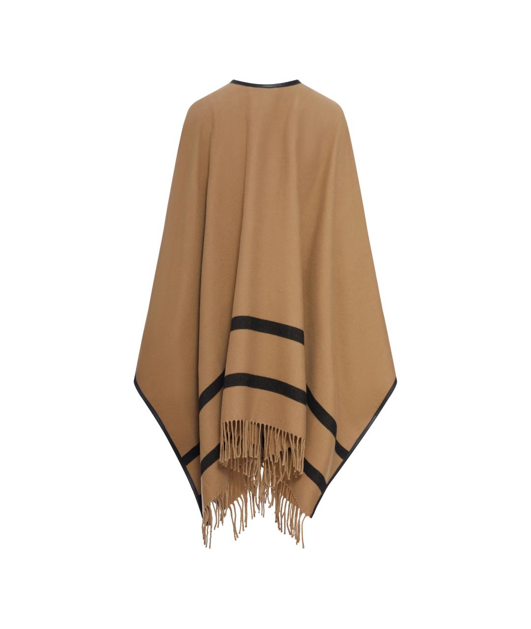 MAX MARA Коричневый шерстяной шарф, фото 2