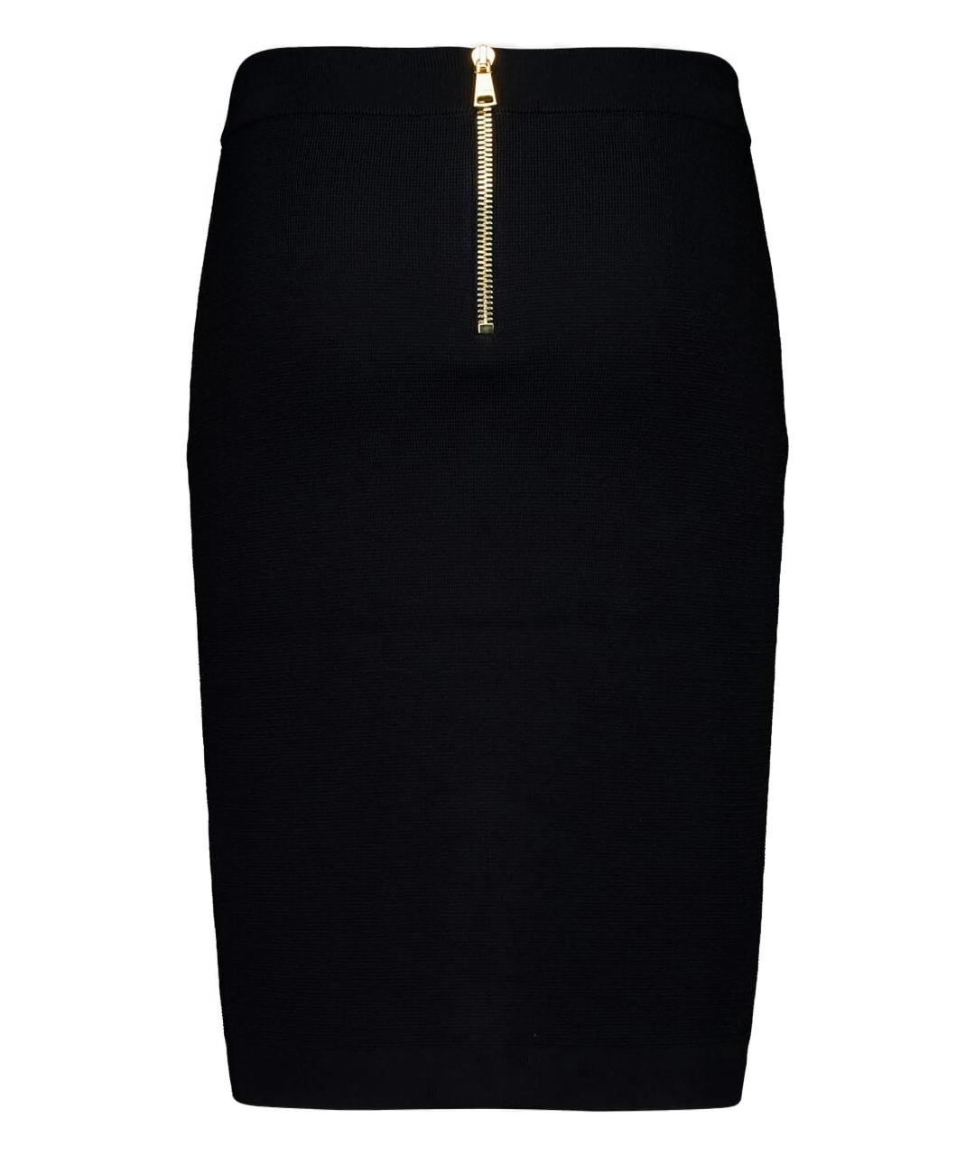 BALMAIN Черная вискозная юбка мини, фото 2