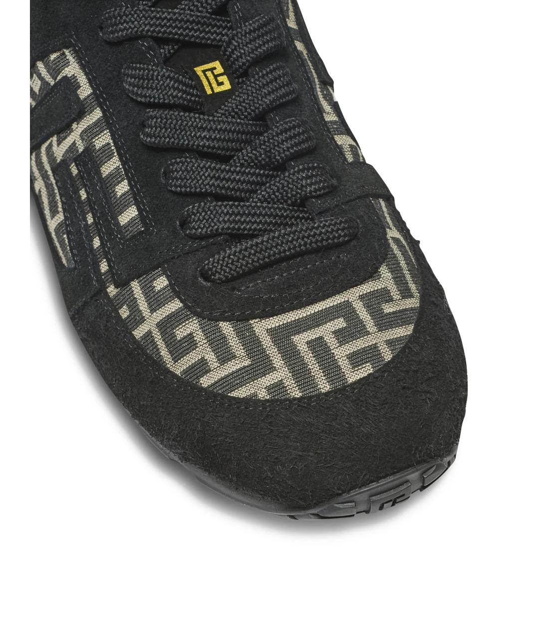 BALMAIN Черные замшевые низкие кроссовки / кеды, фото 6