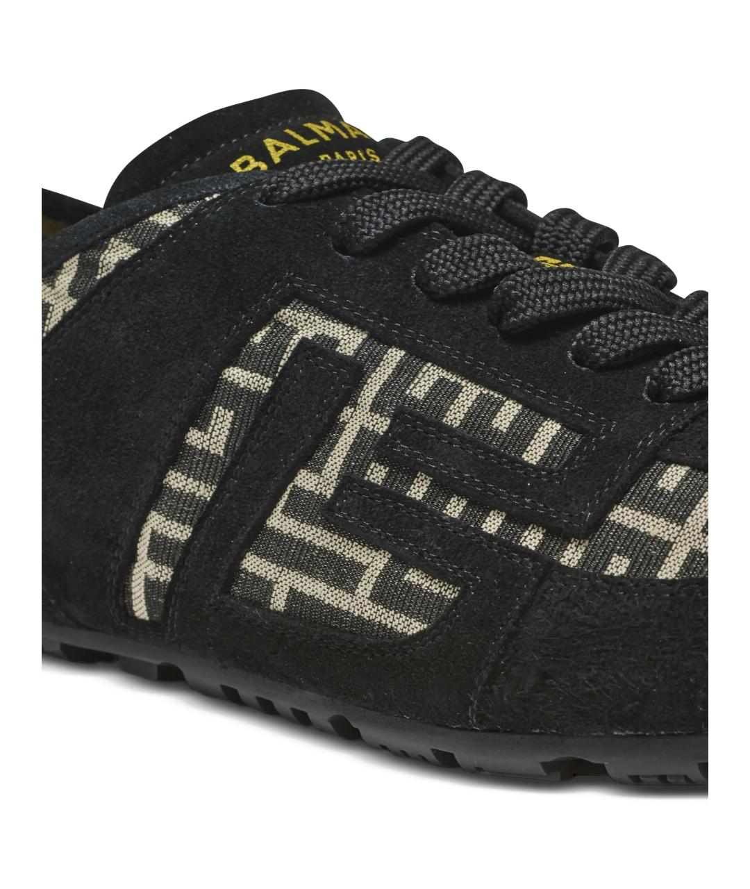 BALMAIN Черные замшевые низкие кроссовки / кеды, фото 7