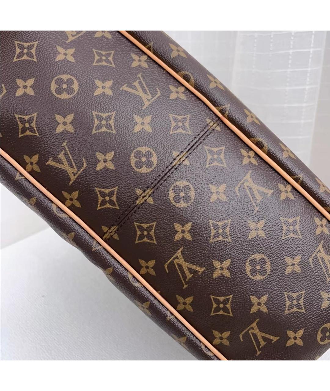 LOUIS VUITTON Коричневая кожаная сумка тоут, фото 6