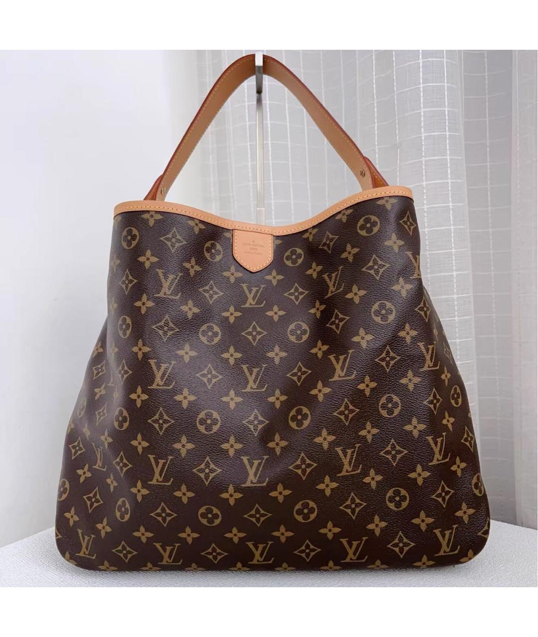 LOUIS VUITTON Коричневая кожаная сумка тоут, фото 9