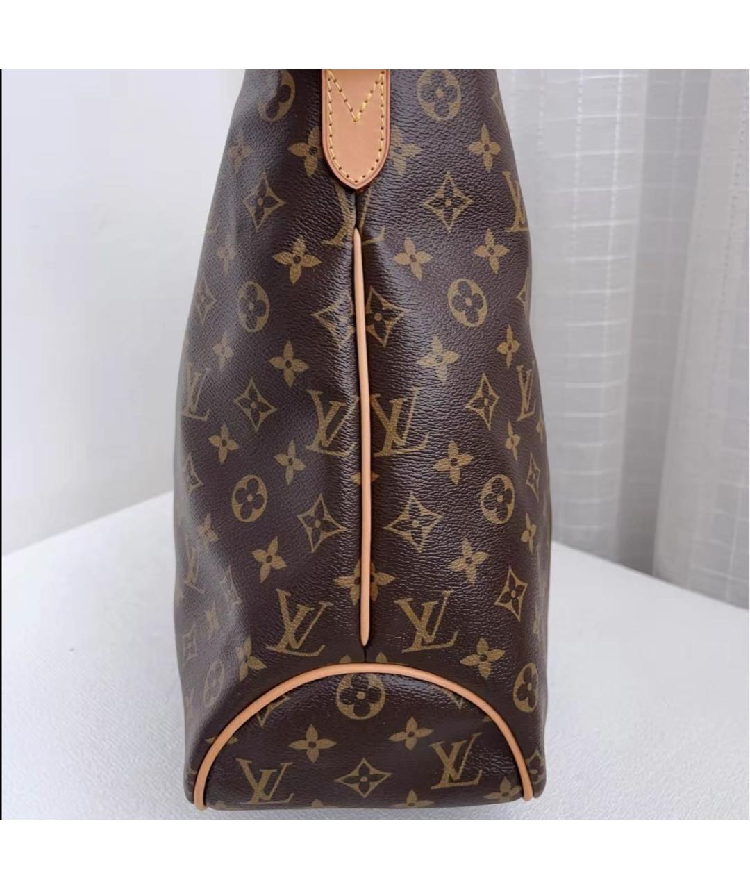 LOUIS VUITTON Коричневая кожаная сумка тоут, фото 4