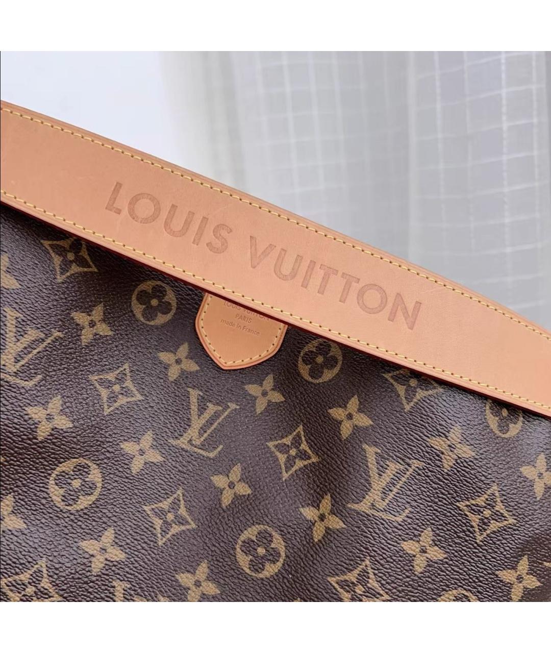 LOUIS VUITTON Коричневая кожаная сумка тоут, фото 7