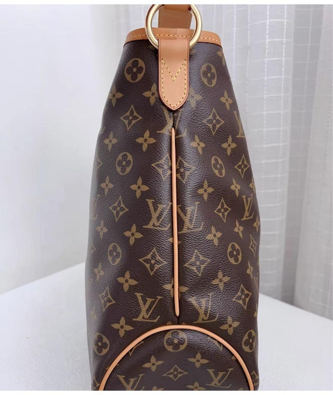 LOUIS VUITTON Коричневая кожаная сумка тоут, фото 3