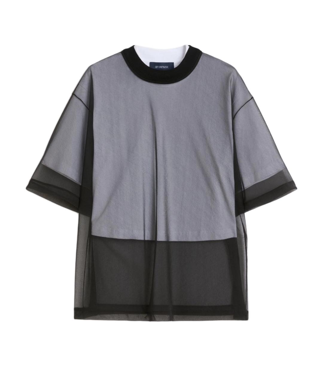 SPORTMAX Черная хлопковая футболка, фото 1