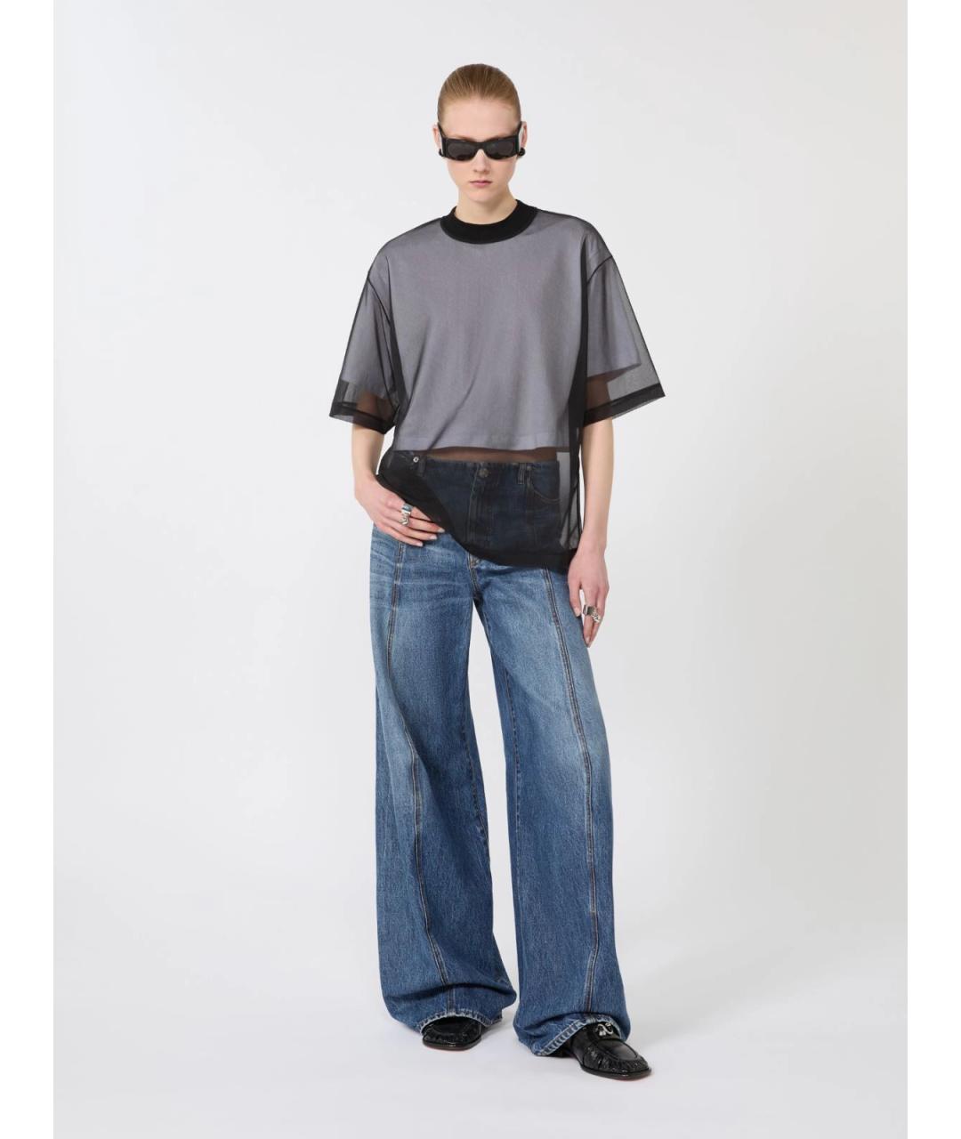 SPORTMAX Черная хлопковая футболка, фото 2