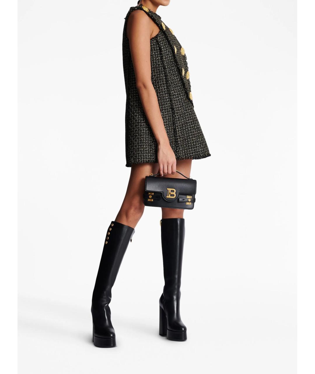 BALMAIN Черная кожаная сумка через плечо, фото 2