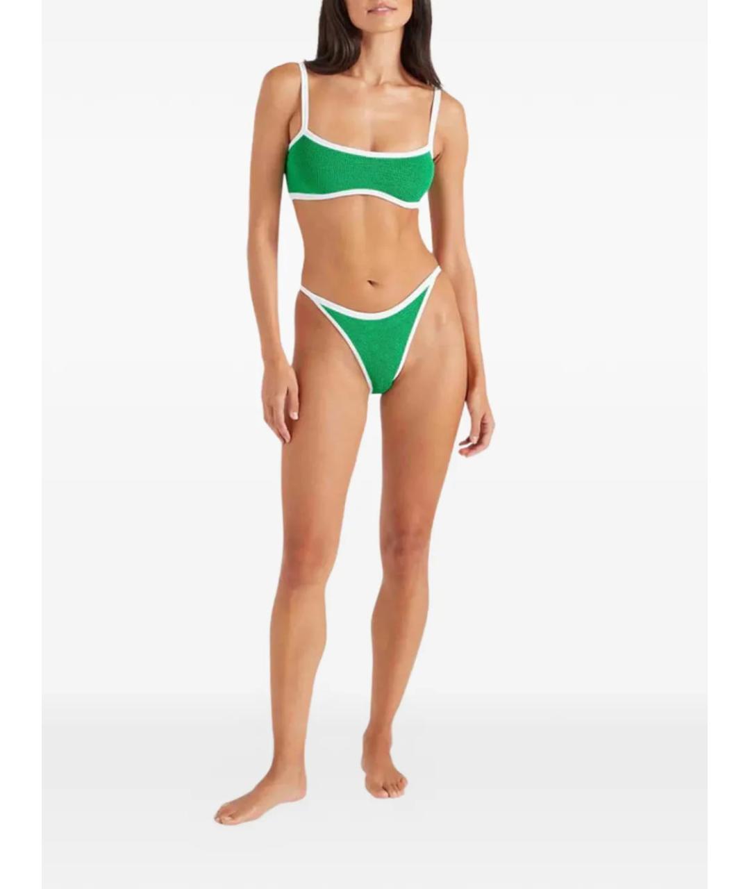 HUNZA G Зеленый полиамидовый купальник, фото 4