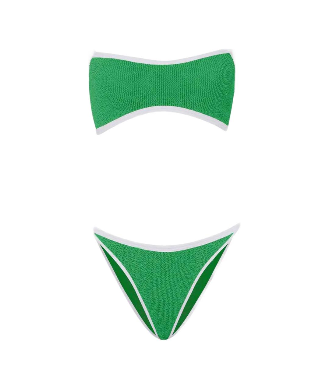 HUNZA G Зеленый полиамидовый купальник, фото 1