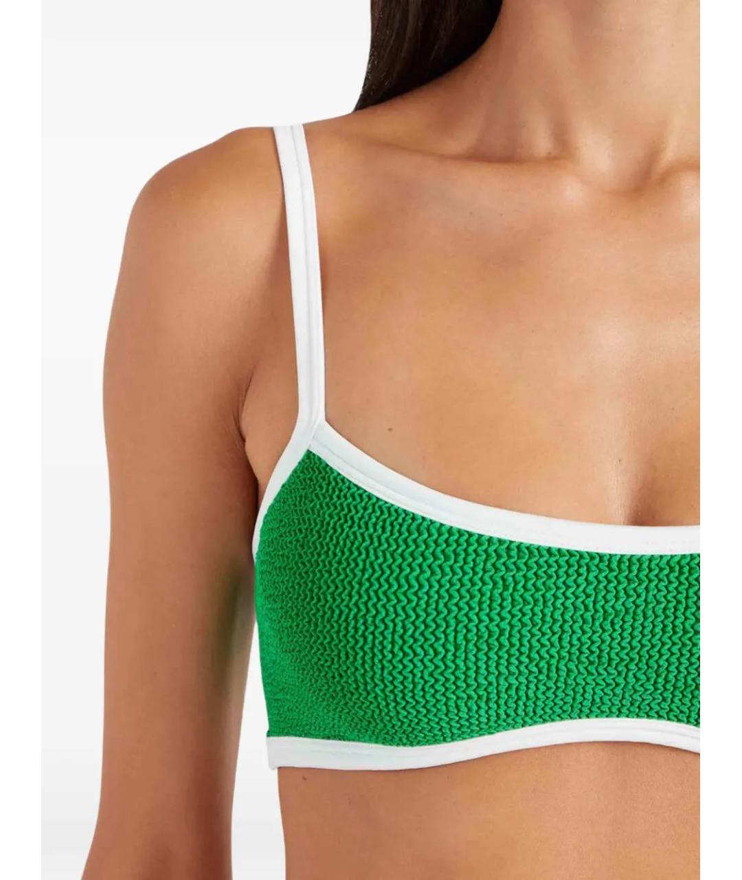 HUNZA G Зеленый полиамидовый купальник, фото 3