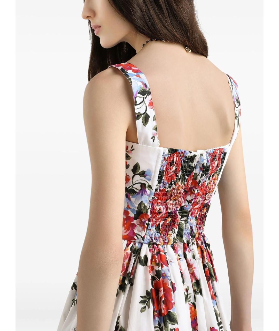 DOLCE&GABBANA Белое хлопковое повседневное платье, фото 4