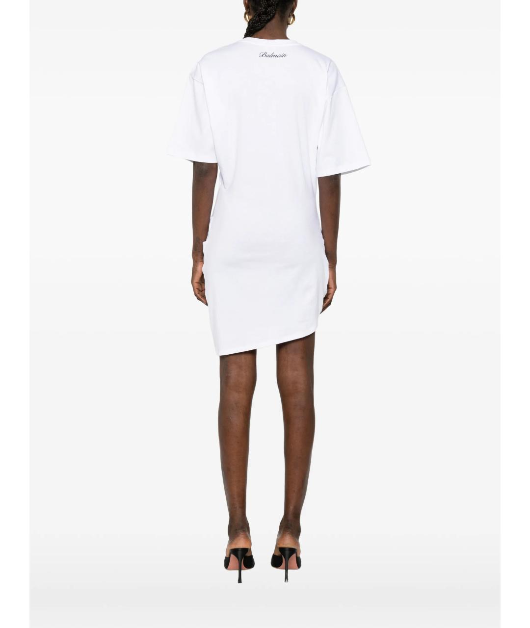 BALMAIN Белое хлопковое коктейльное платье, фото 4