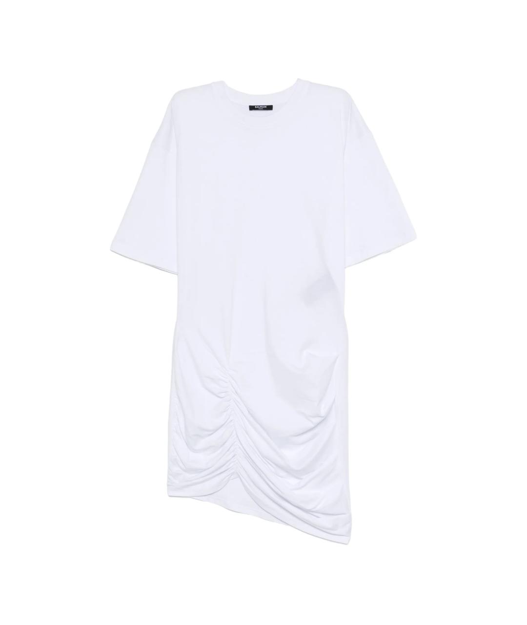 BALMAIN Белое хлопковое коктейльное платье, фото 1