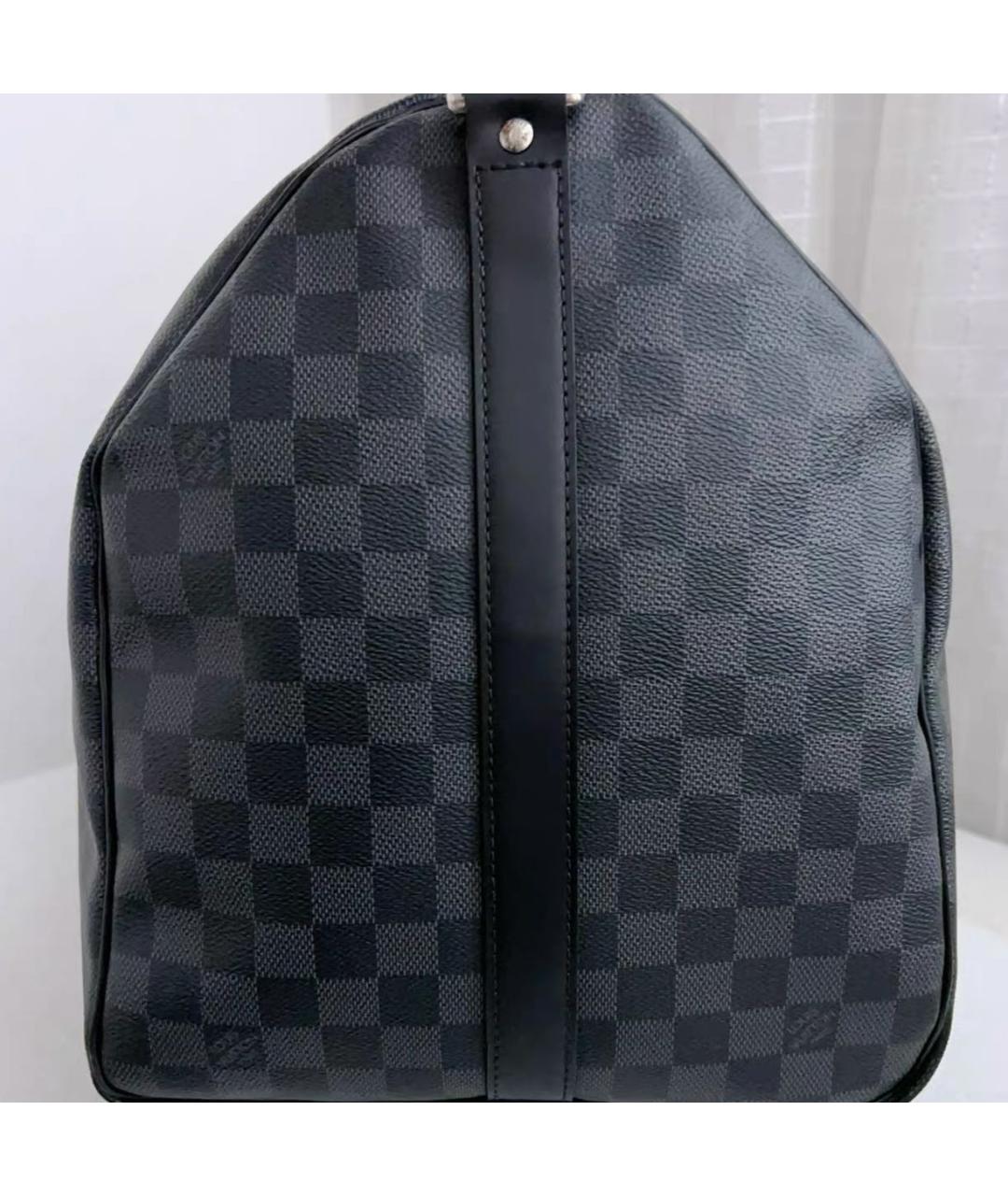 LOUIS VUITTON Черная кожаная дорожная/спортивная сумка, фото 4