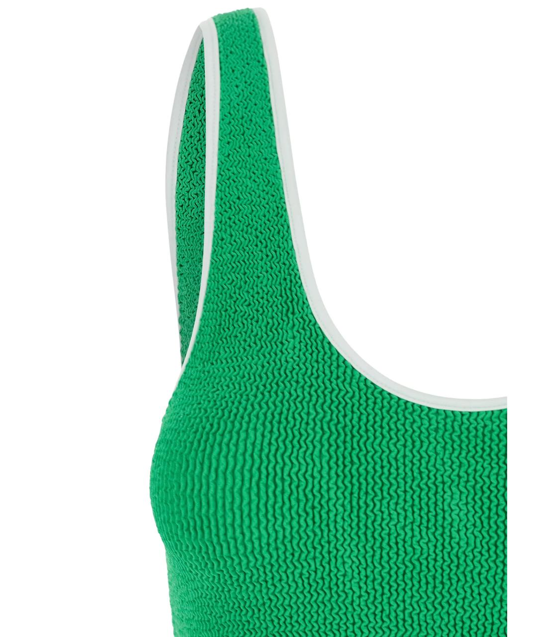 HUNZA G Зеленый полиамидовый купальник, фото 3