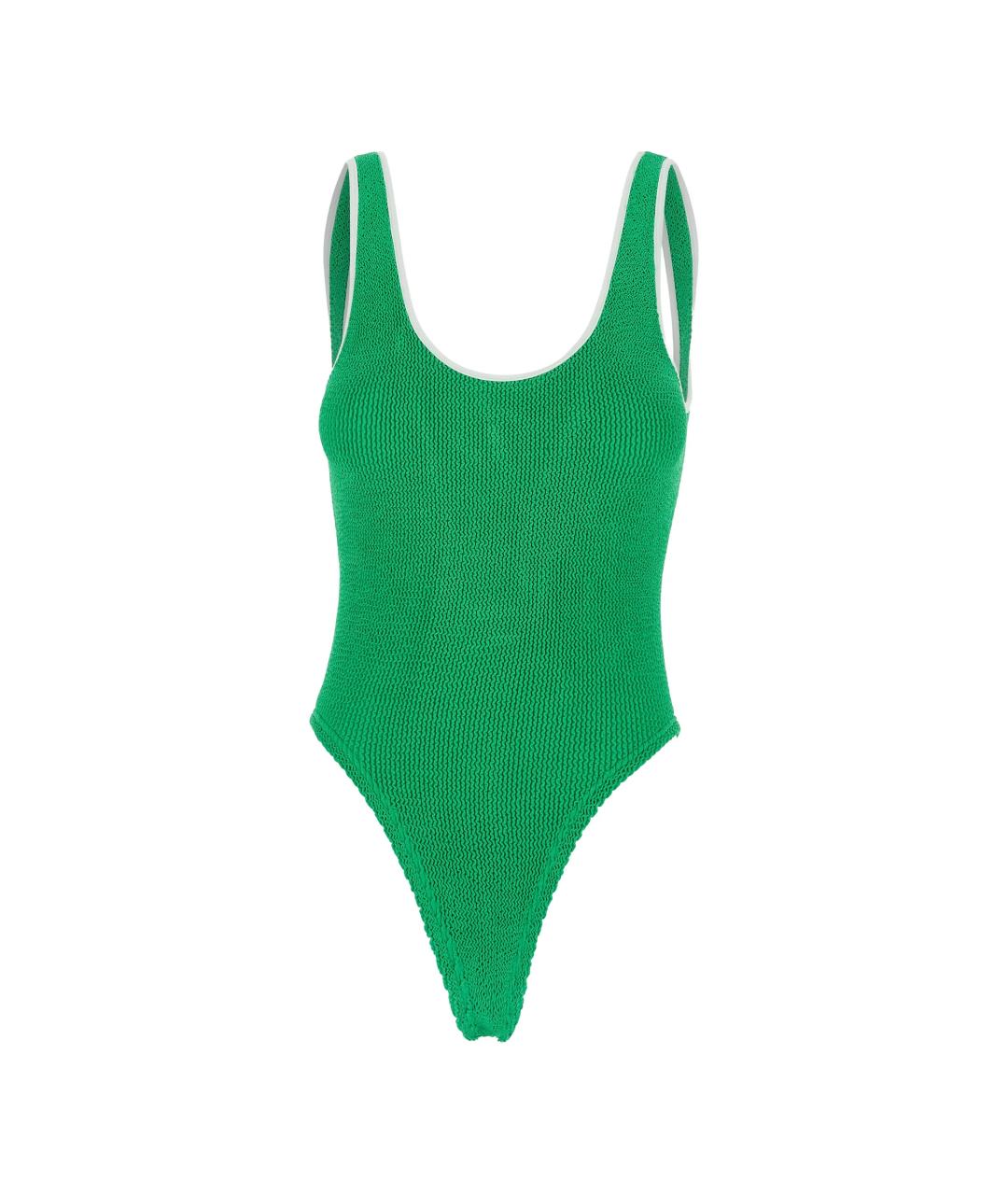 HUNZA G Зеленый полиамидовый купальник, фото 1