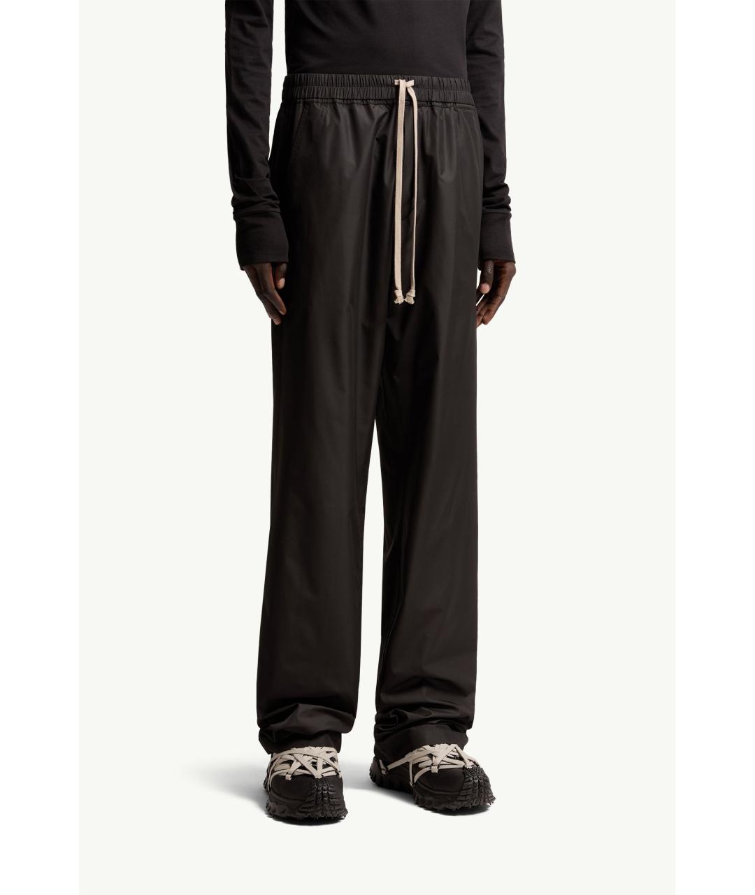 MONCLER Черные полиэстеровые повседневные брюки, фото 5