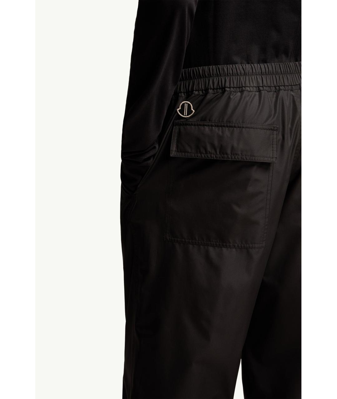 MONCLER Черные полиэстеровые повседневные брюки, фото 7