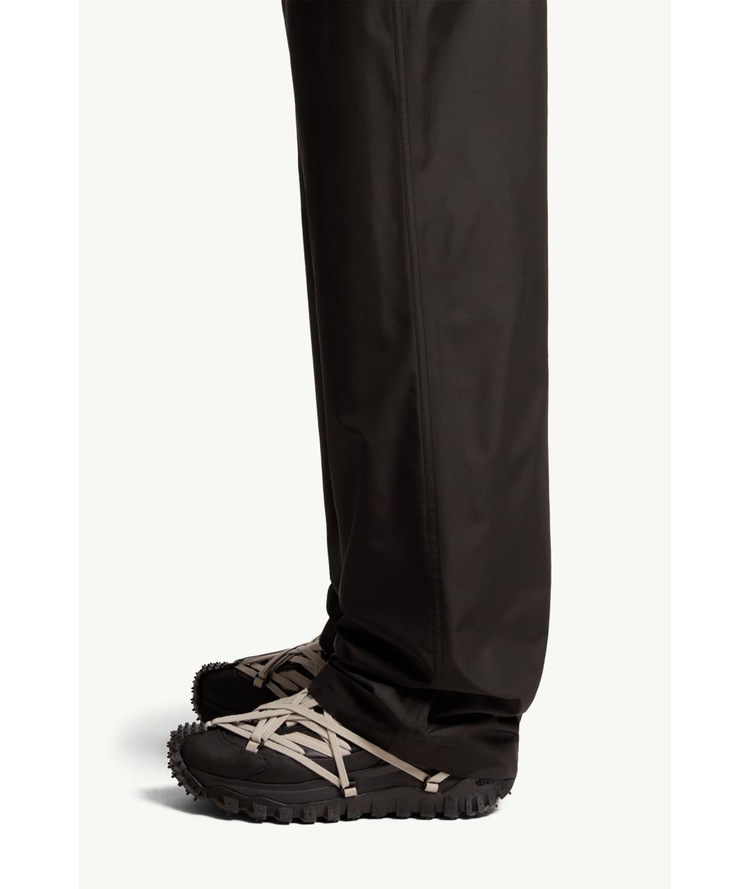 MONCLER Черные полиэстеровые повседневные брюки, фото 4