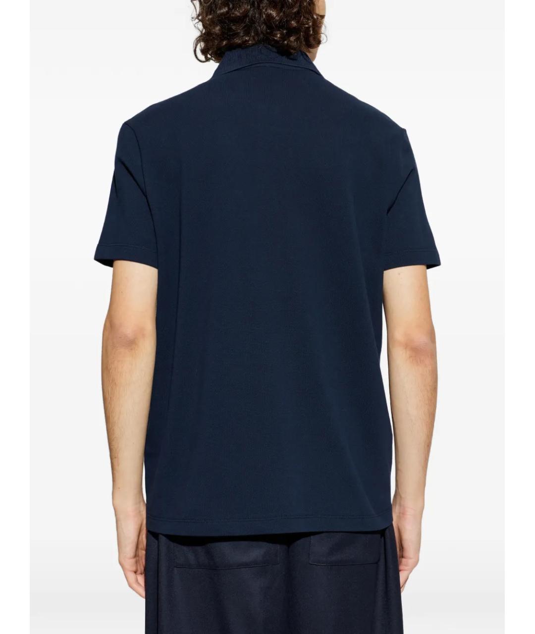 VERSACE Синее хлопковое поло с коротким рукавом, фото 4