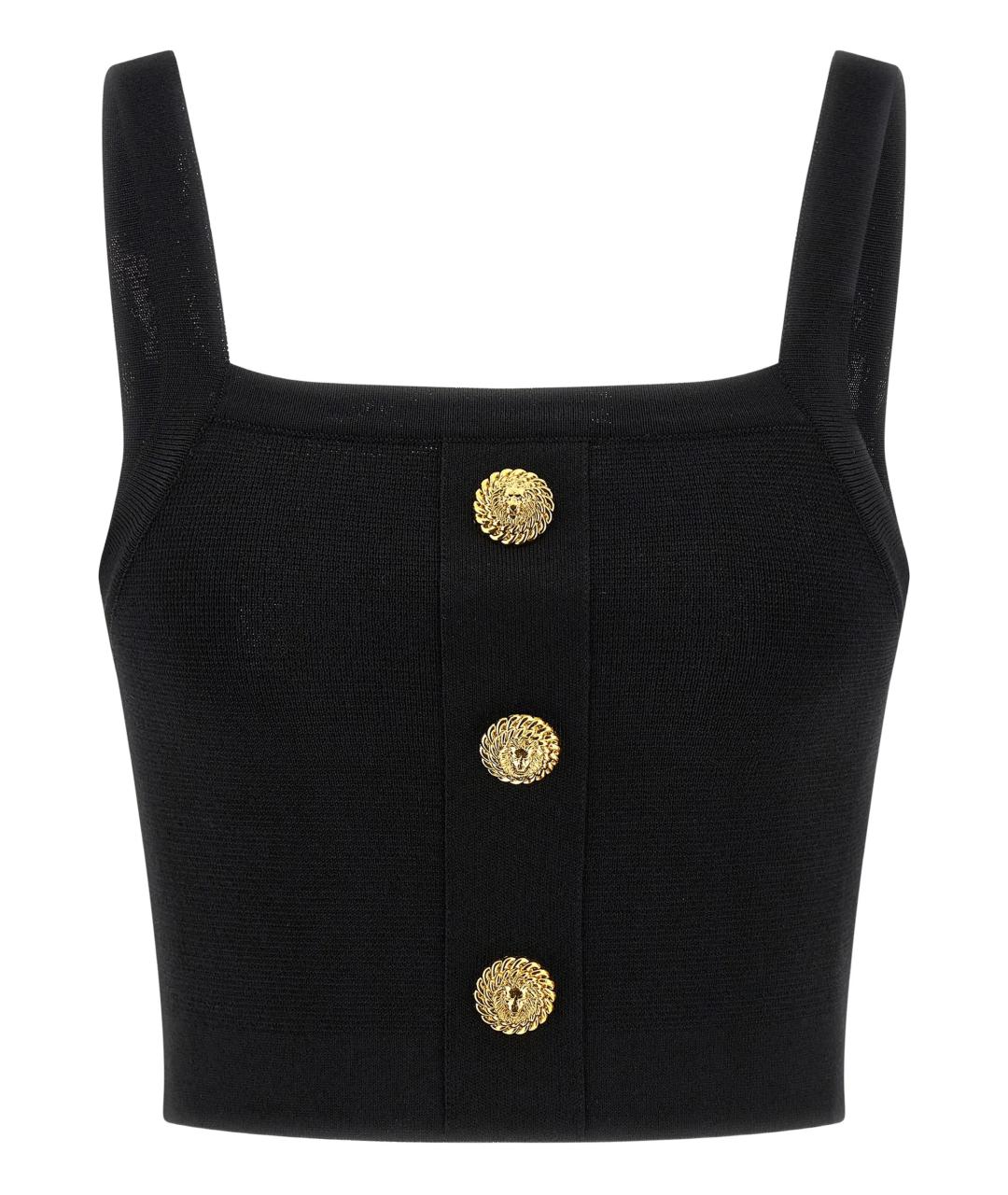 BALMAIN Черная вискозная майка, фото 1