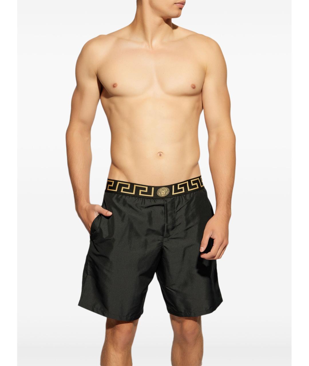 VERSACE Черные полиэстеровые плавки, фото 2