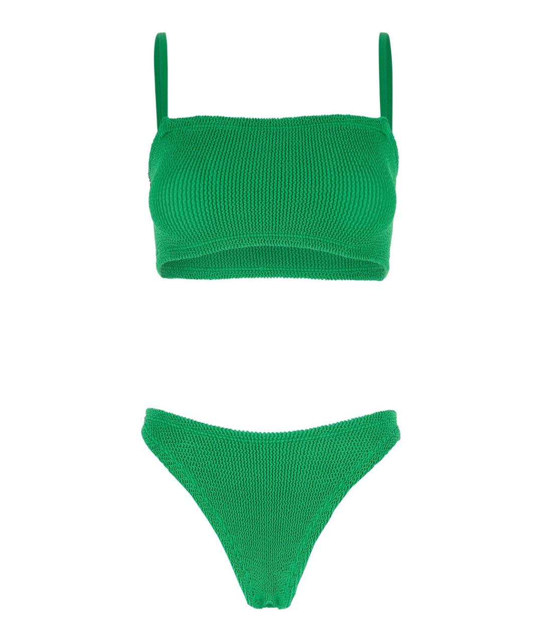 HUNZA G Зеленый полиамидовый купальник, фото 1